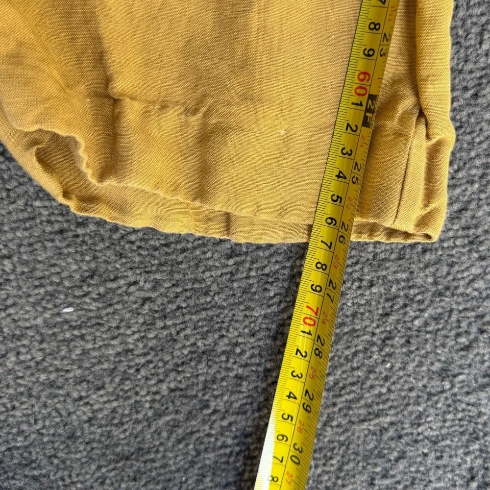 Lane Bryant Designs & Co Mustard Yellow Linen‎ Blend Tapered Pants Plus Size 24